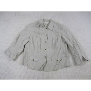 Coldwater Creek Jacket Womens 18 Beige Button Up Casual Collared Long‎ Sleeve